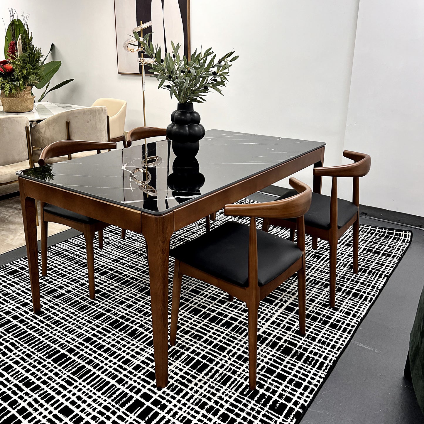 Oslo Noir Ceramic Dining Table Black