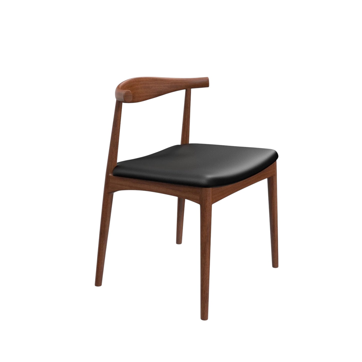 Elbow Dining Chair Black Microfibre Leather