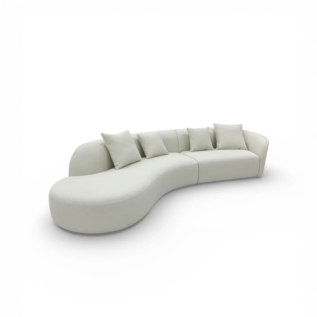 Luna Curve Sofa Bouclé White 126''