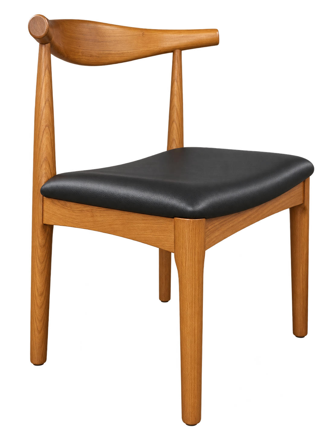 Elbow Dining Chair Black Microfibre Leather