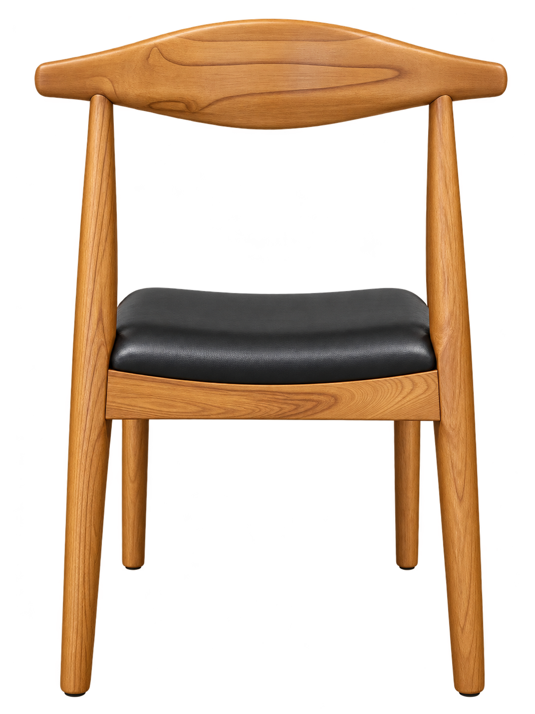 Elbow Dining Chair Black Microfibre Leather