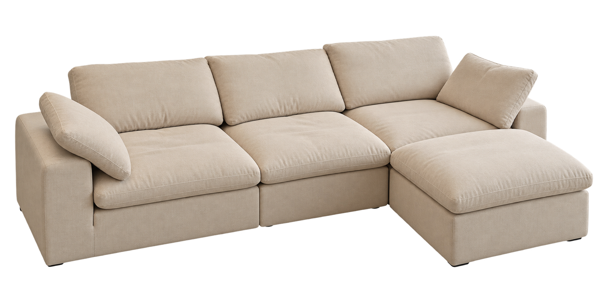 Cloudy Sectional 4-Pieces Sofa White