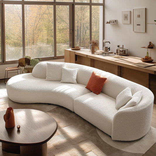 Cloudy Curve Sofa Bouclé White 126''