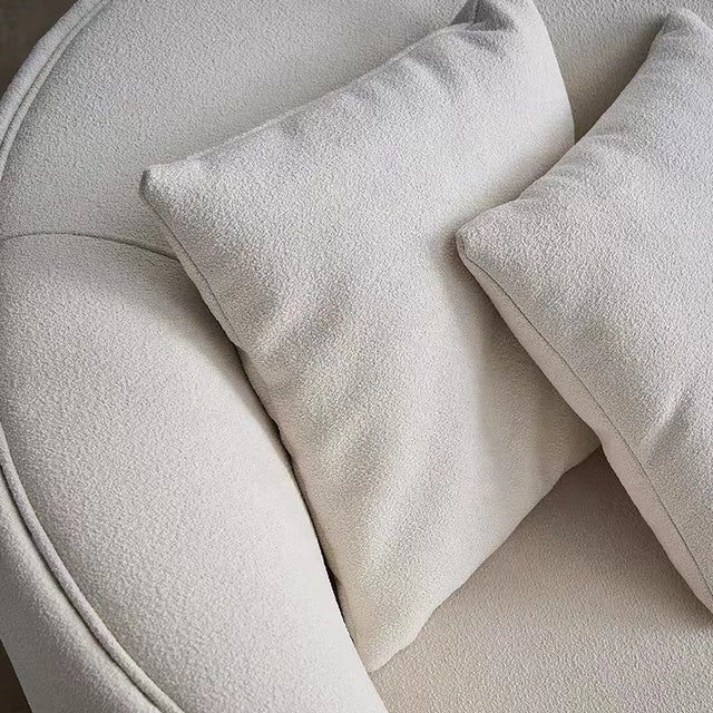 Luna Curve Sofa Bouclé White 126''