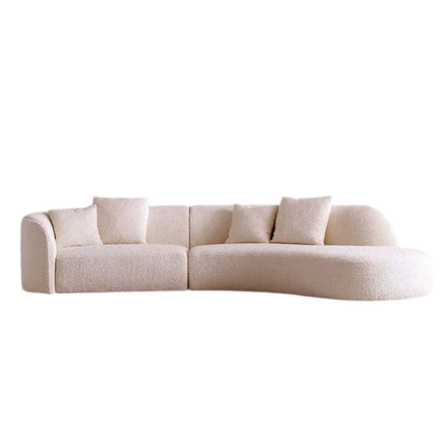 Luna Curve Sofa Bouclé White 126''