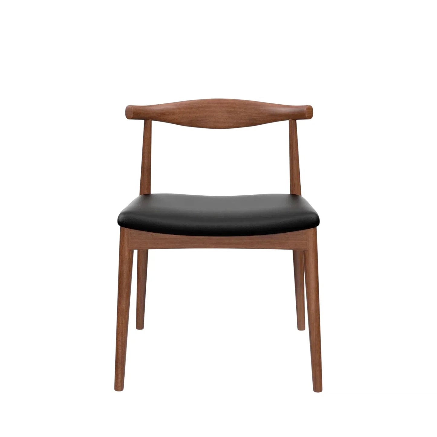 Elbow Dining Chair Black Microfibre Leather