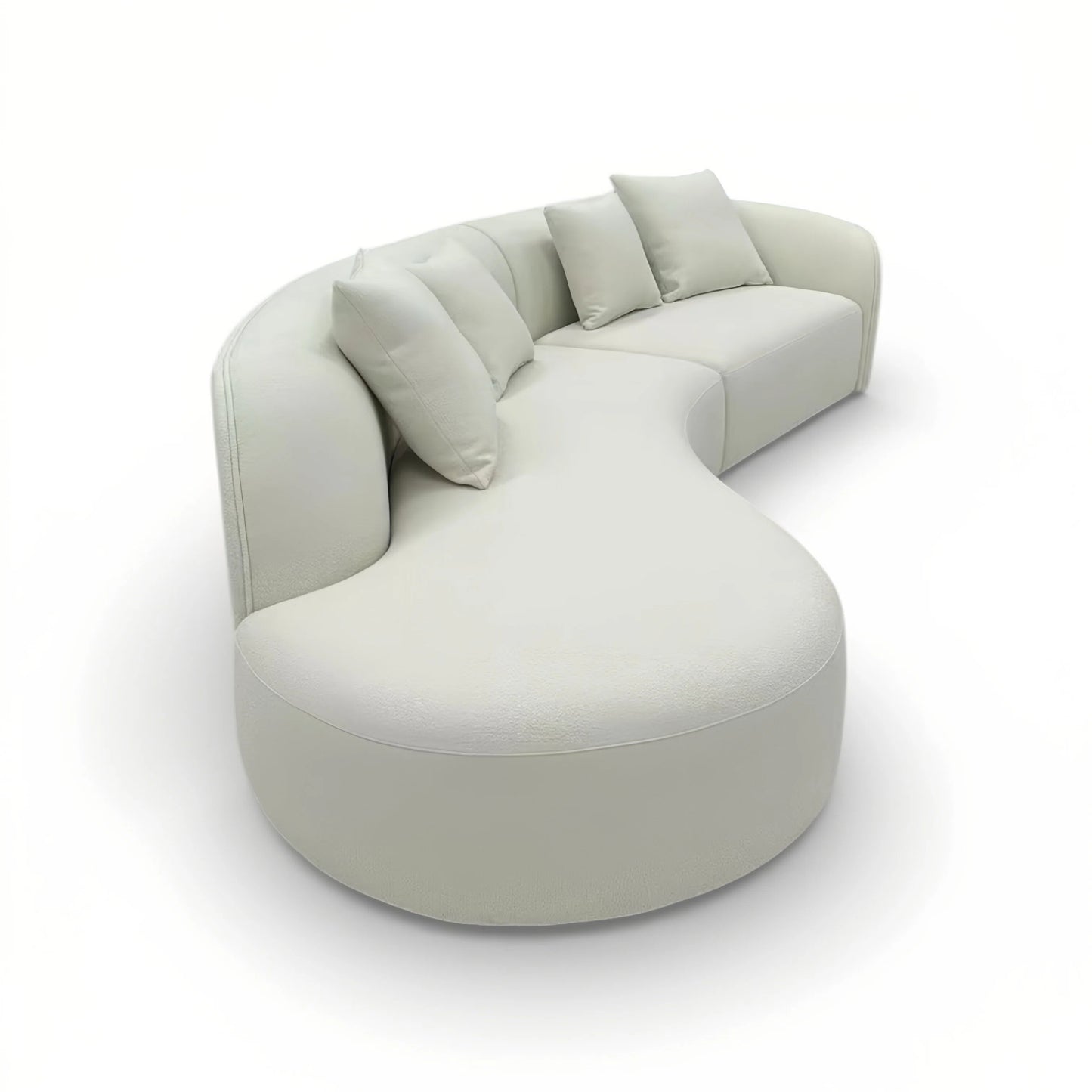 Luna Curve Sofa Bouclé White 126''