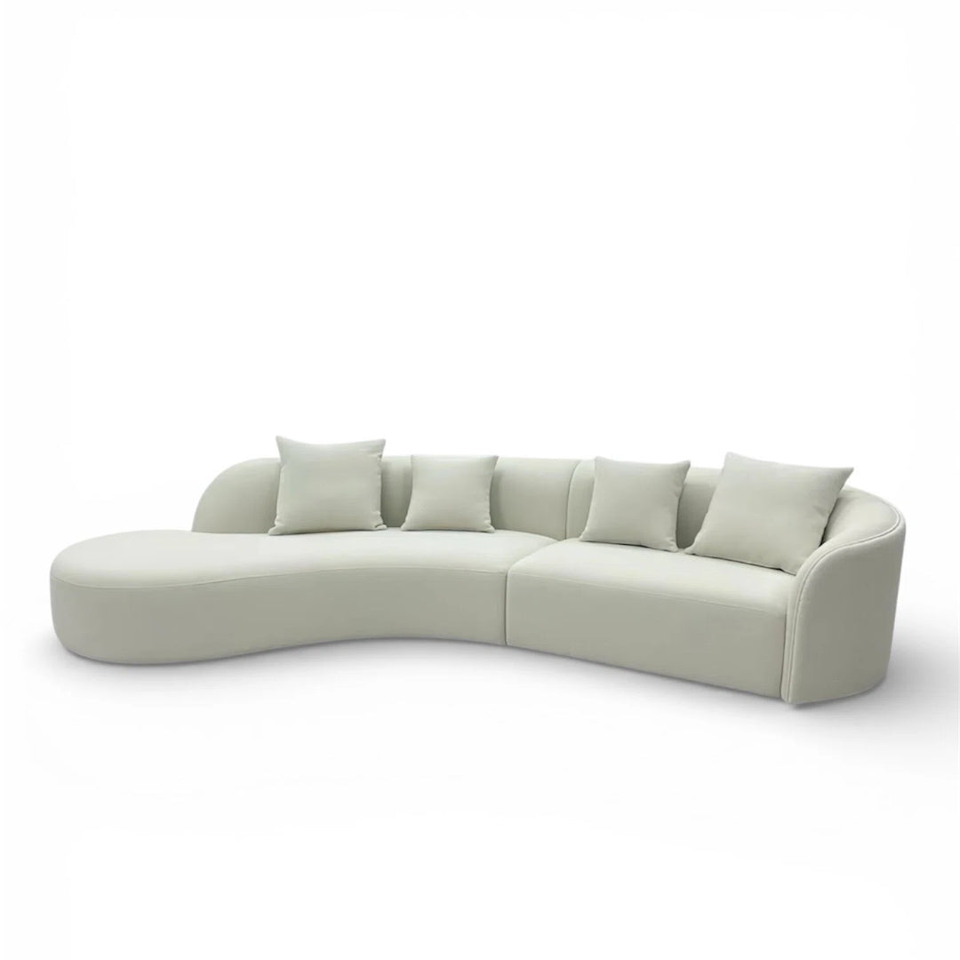 Luna Curve Sofa Bouclé White 126''