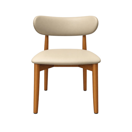 Luna Dining Chair  Leather (Beige)